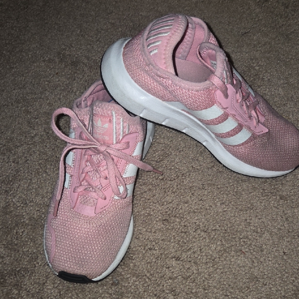 Adidas Pink and White Running Shoes